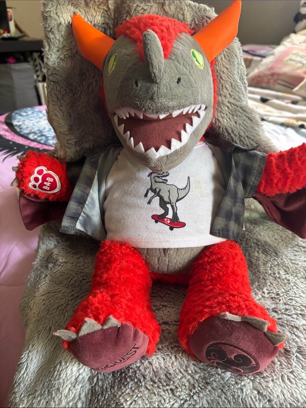 Build-A-Bear Bright Red Plush with Black Trim